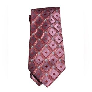 Elegant Ermenegildo Zegna Pink & Burgundy Patterned Tie